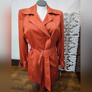 Albert Nipon Women's terracotta jacket size 14 NWT original MSRP $450